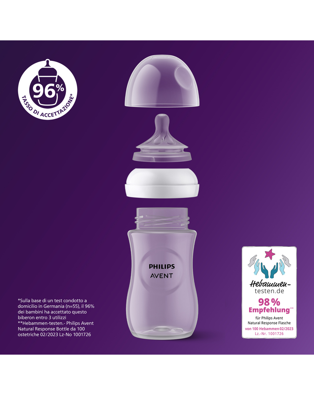 Biberon natural response deco giraffa 260 ml, con tettarella flusso 3 (medio). età consigliata: 3-6m. biberon 1 pz: scy903/66 - philips avent