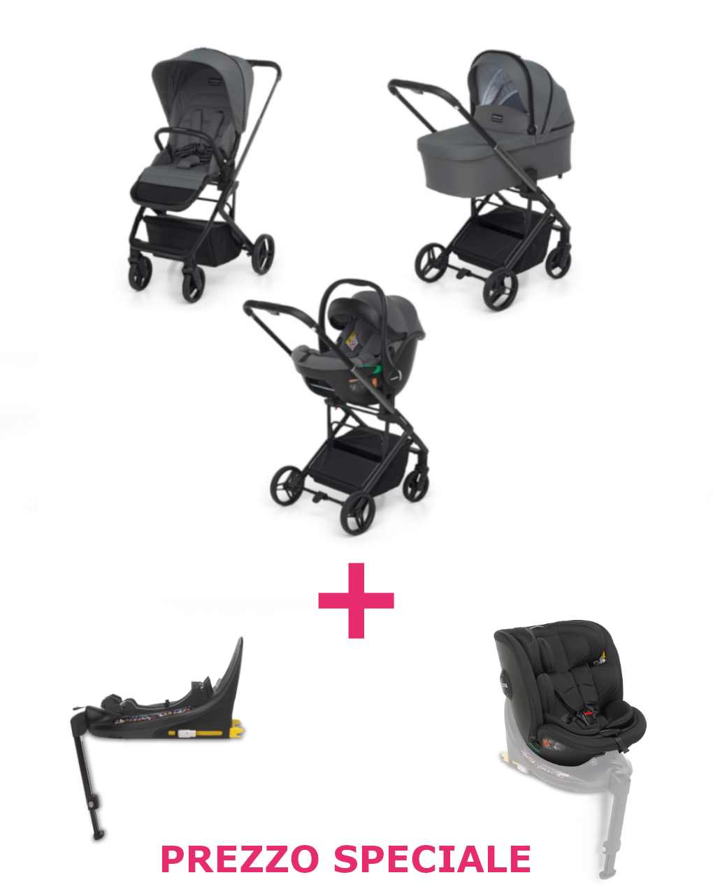 Trio tic toc stone i-size + seggiolino auto disk grow i-size e base auto ad un prezzo speciale - foppapedretti