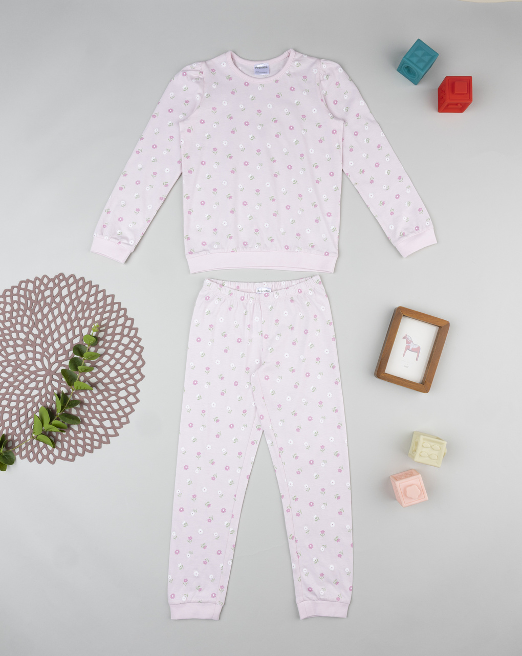 Pigiama lungo bimba fiori