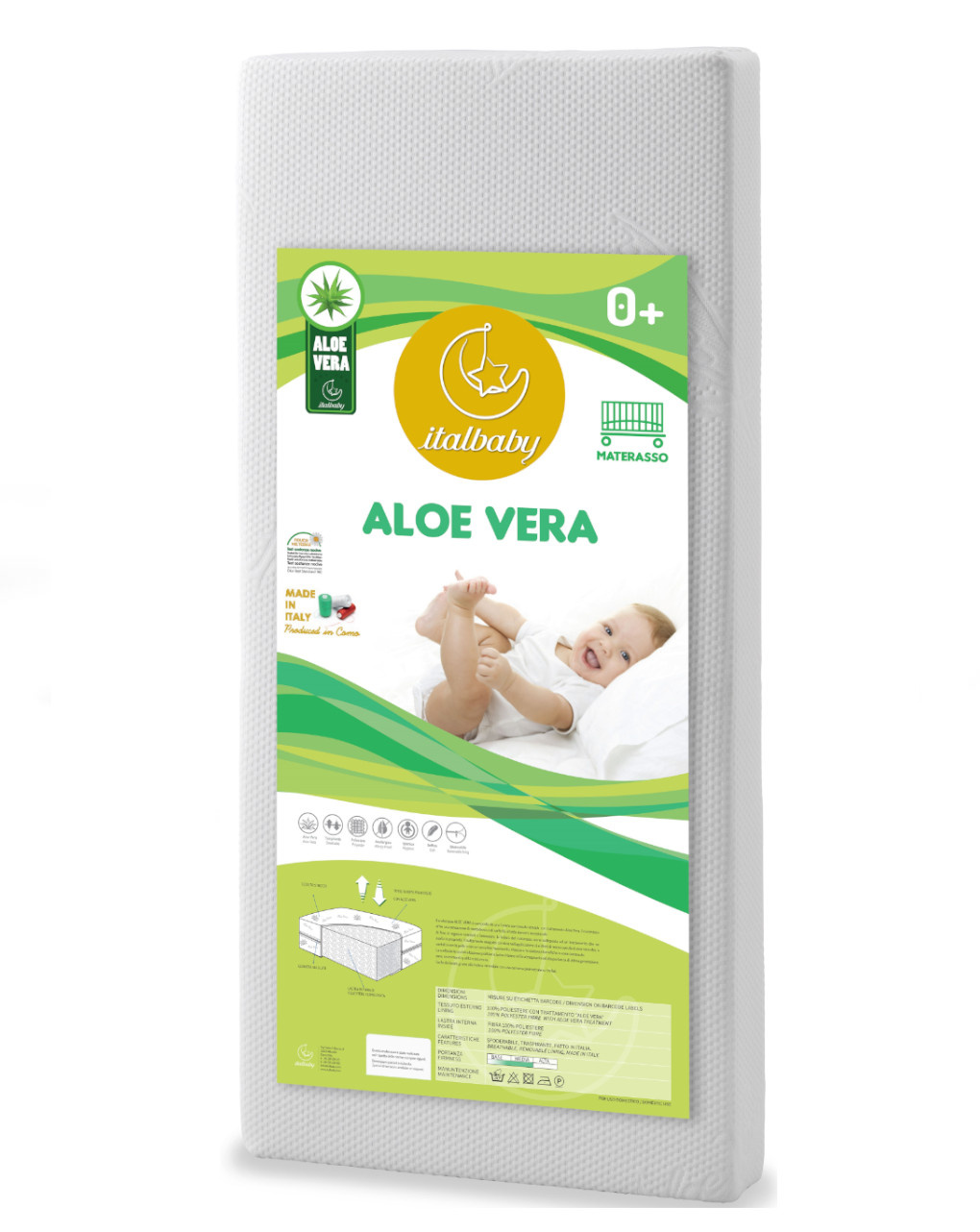 Materasso aloe vera cm. 80x160 montessori - italbaby