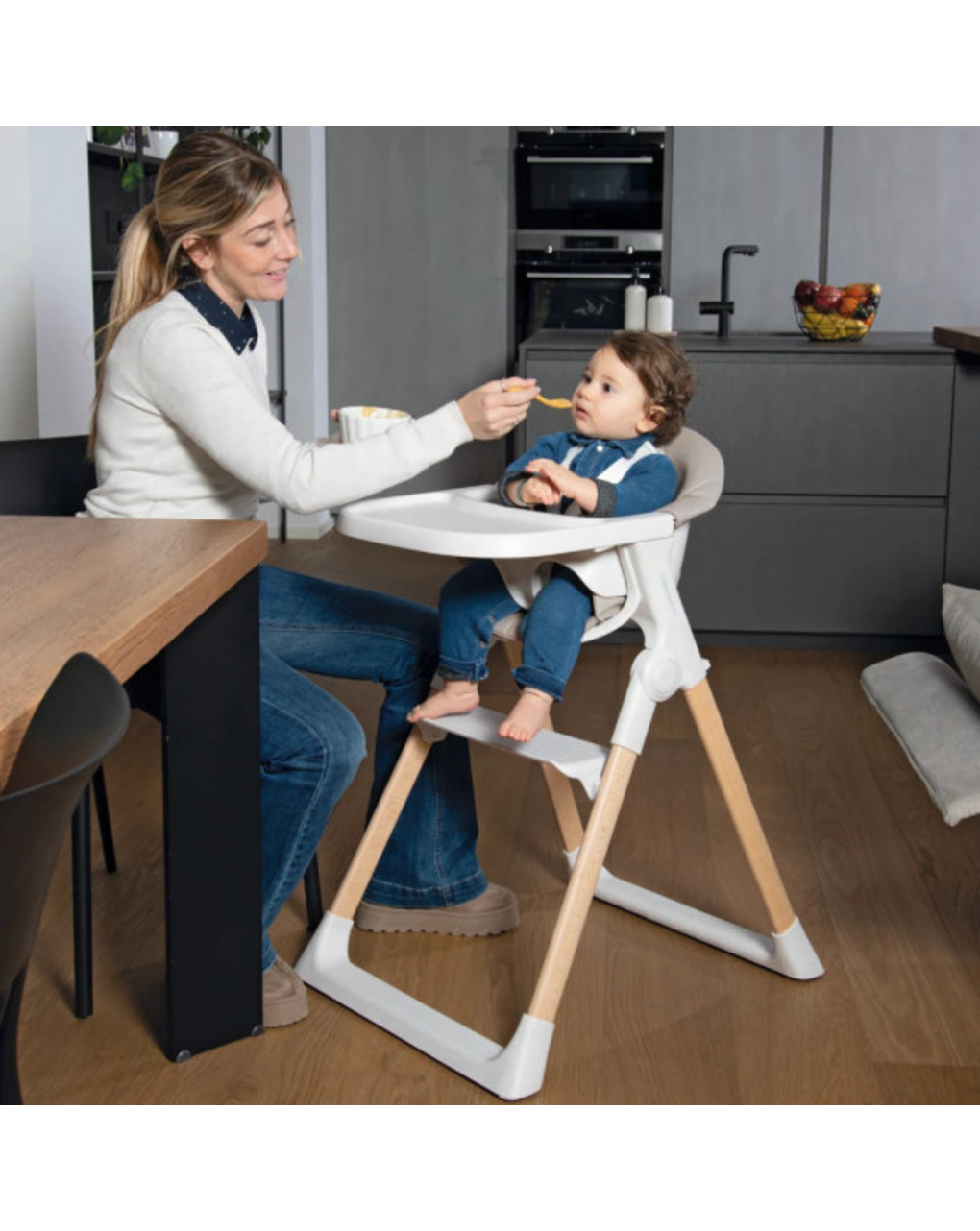 Seggiolone pappa con sdraietta 2 in 1 kidsmenu sand - foppapedretti