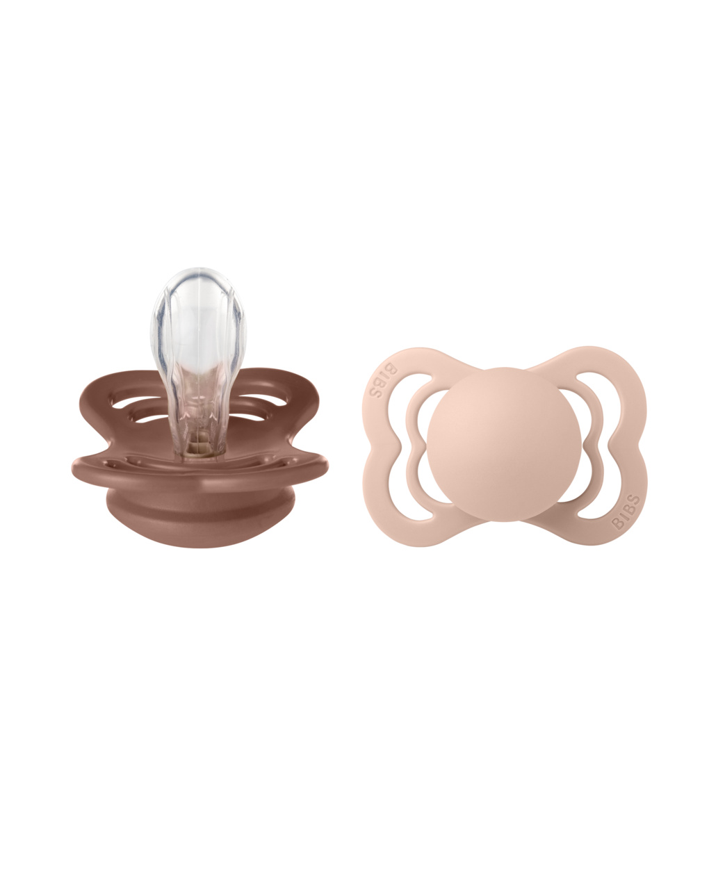 Set 2 ciucci supreme tettarella simmetrica in silicone 0-6 mesi – colore mattone/rosa – bibs