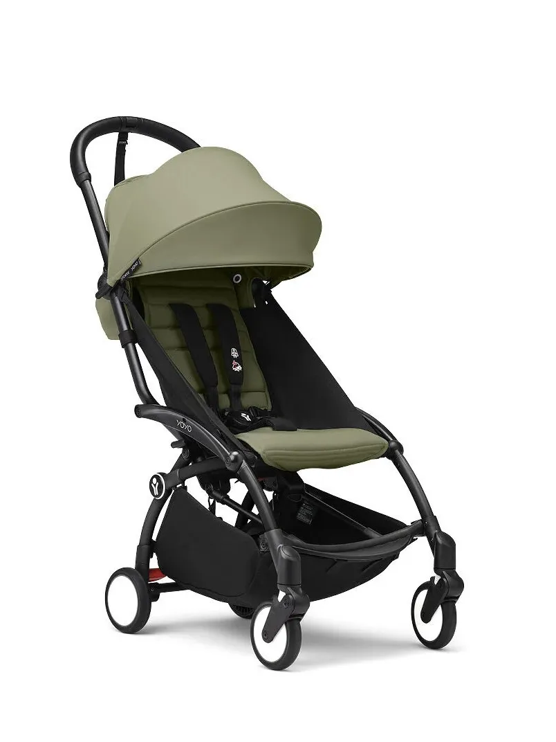 STOKKE YOYO Passeggino con telaio yoyo³ black e rivestimento olive 6+ - stokke® yoyo®