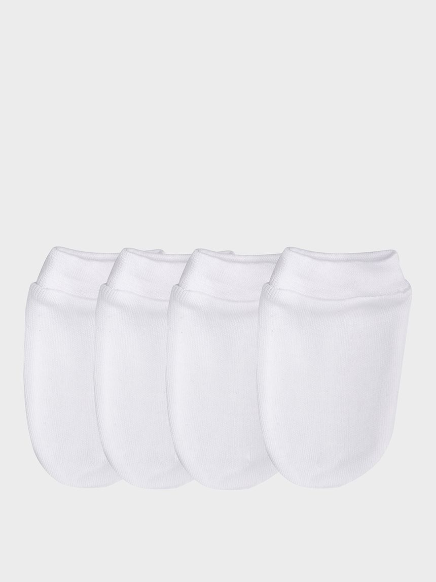 Pack 2 paia di muffole in cotone bianco