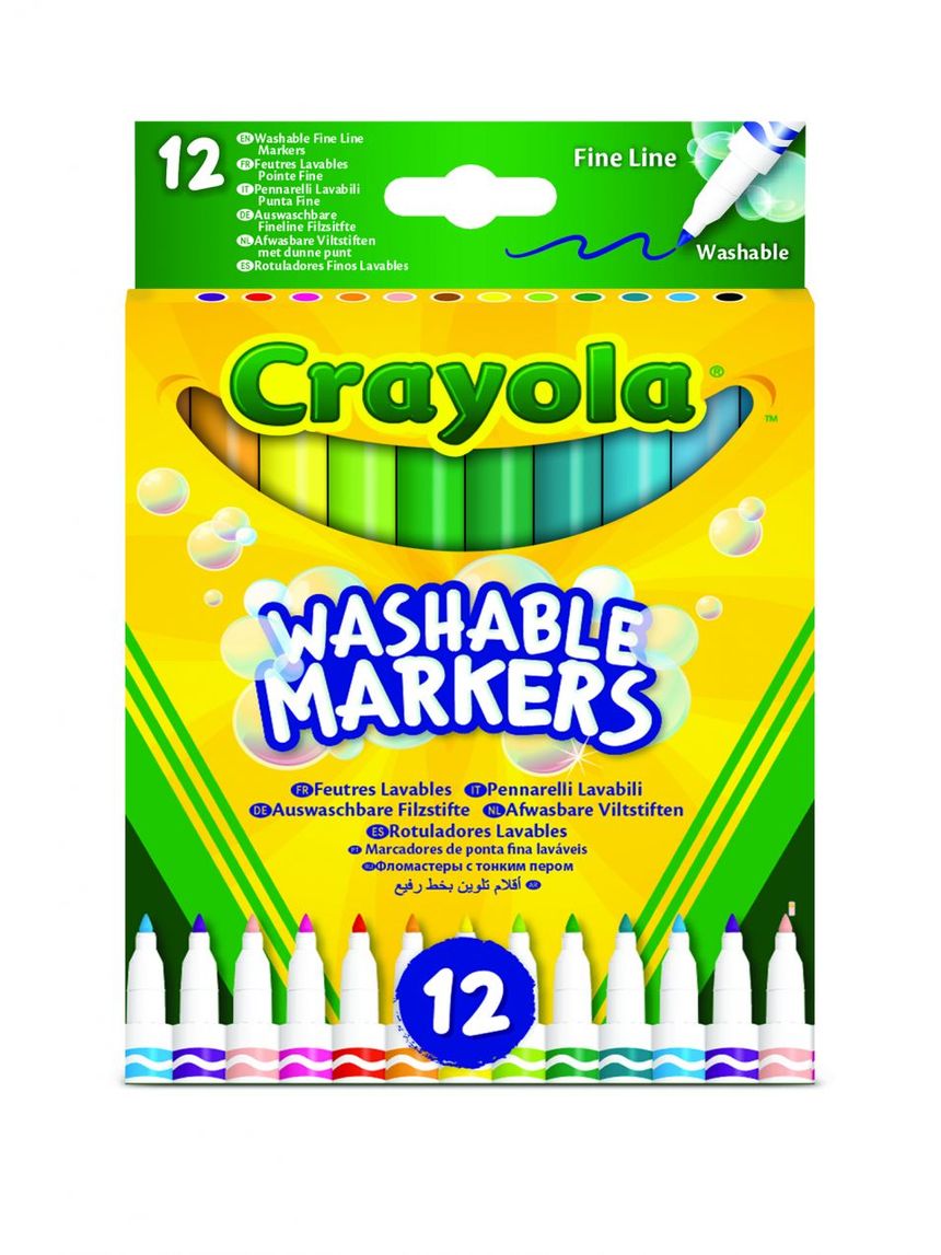 Crayola - 12 pennarelli punta fine ultra lavabili