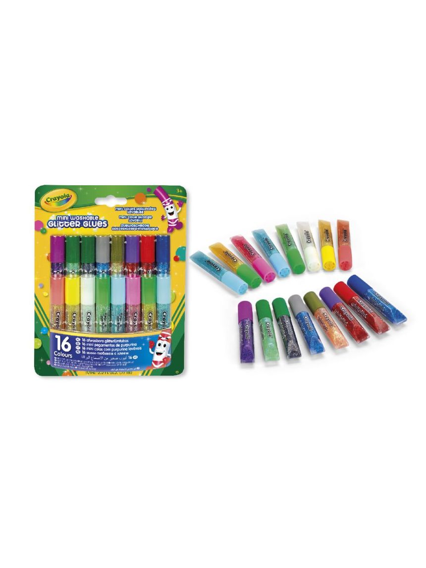 Crayola - 16 mini colle glitter lavabili