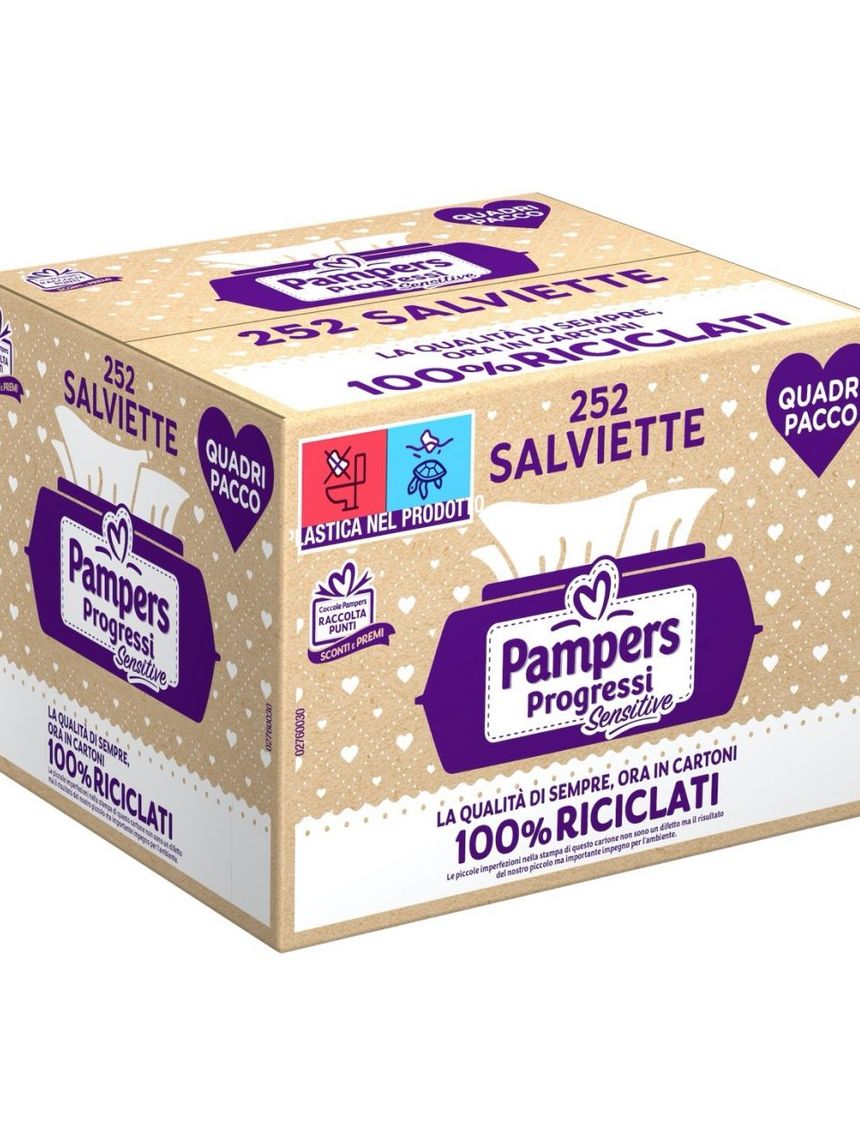 Salviettine pampers progressi sensitive quadripack