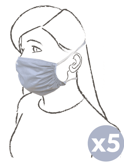 Mascherina lavabile adulto uso civile 5 pezzi