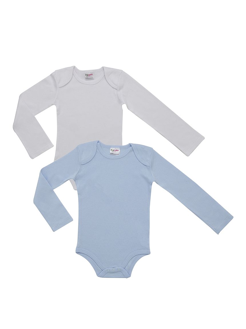Pack 2 body scollo americano azzurro e bianco