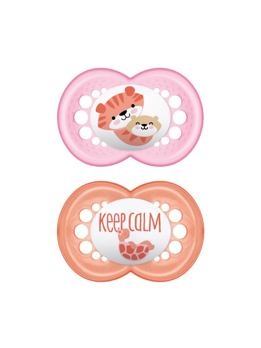 Succhietti original 6+ silicone conf. doppia rosa/verde