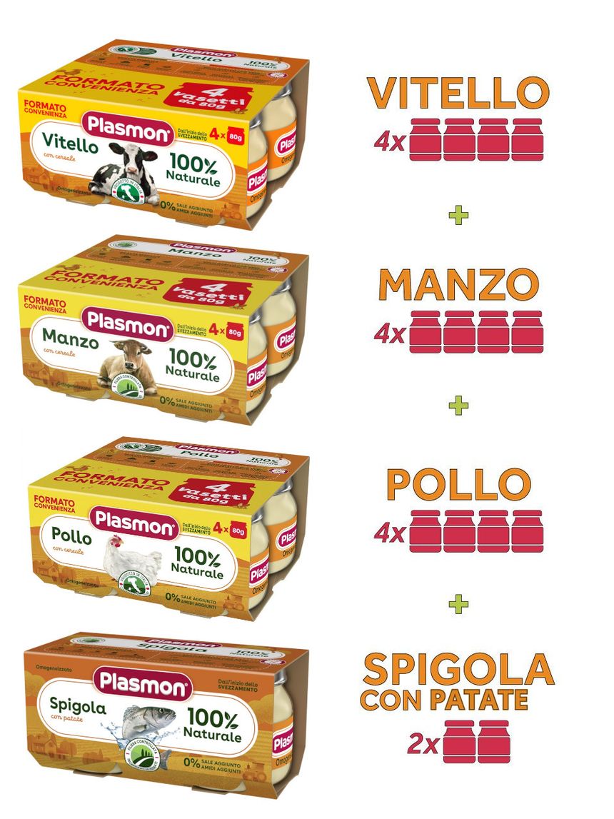 Omogeneizzati plasmon - carne e pesce (4-6m)