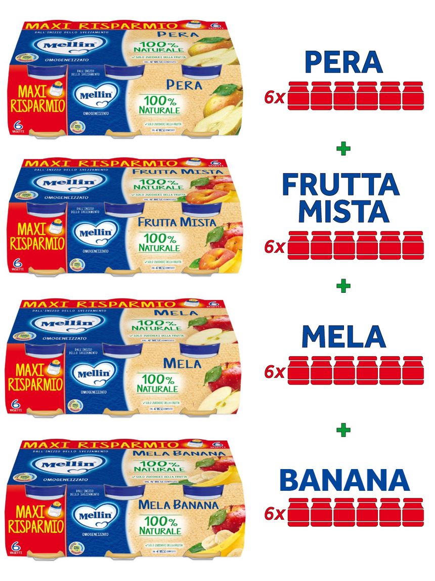 Omogeneizzati mellin - frutta (4m)