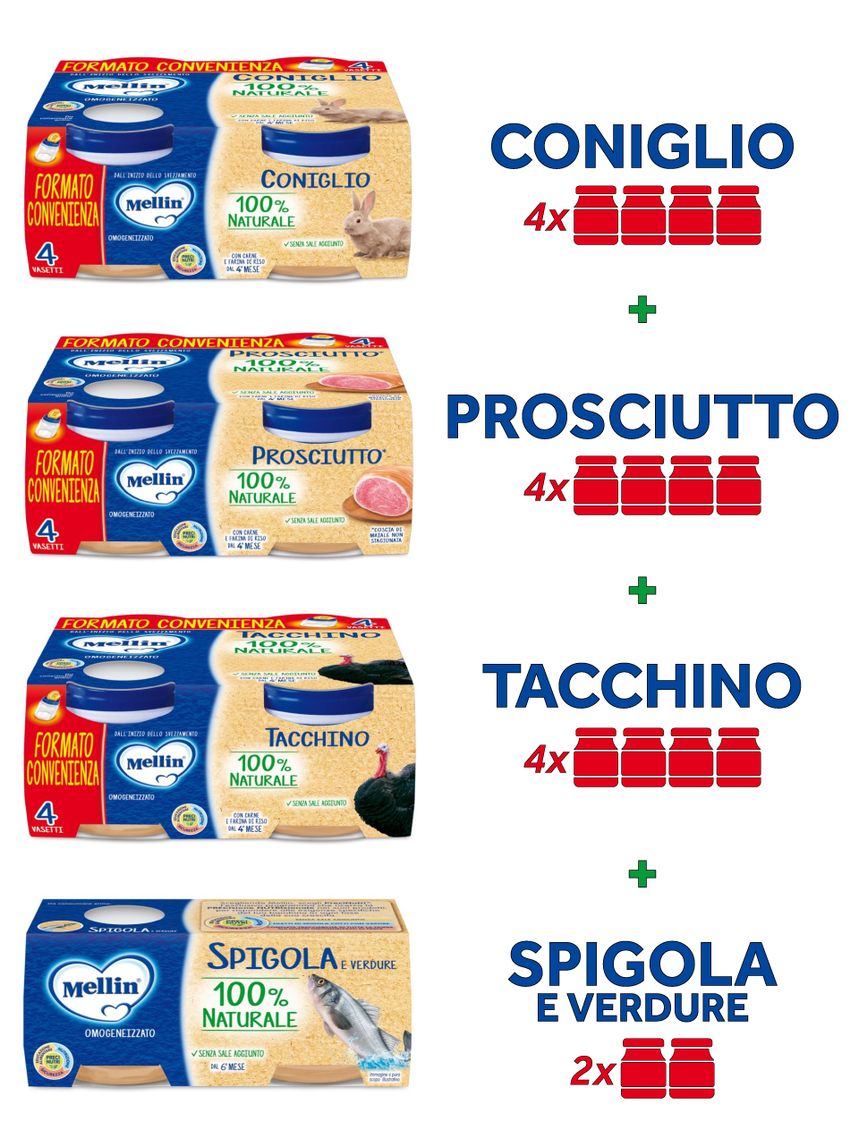 Omogeneizzati mellin - carne e pesce (4-6m)