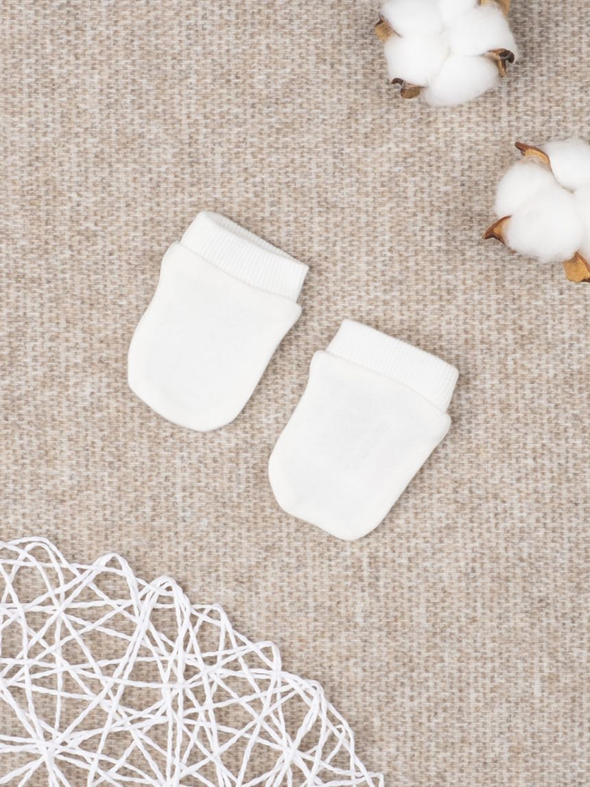 Muffole neonato tinta unita white