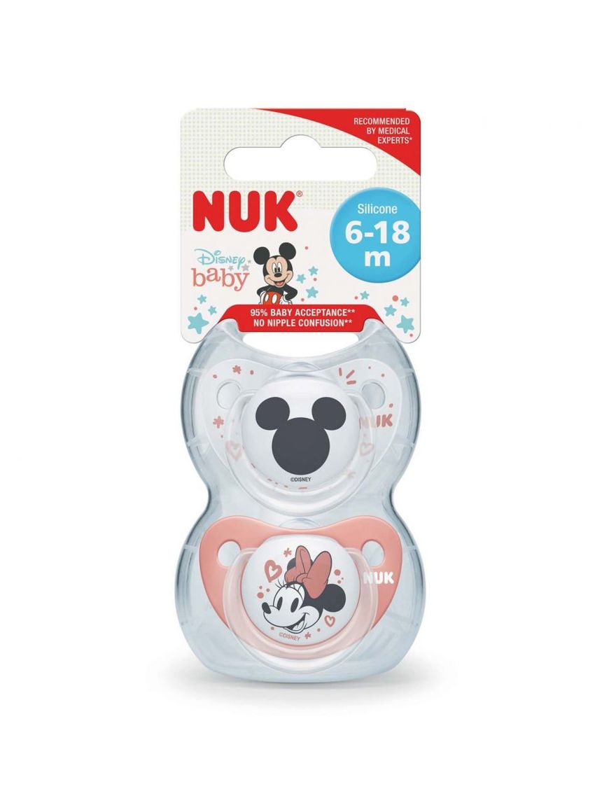 Nuk succhietto tl disney minnie_red_silicone 6--18 2pz