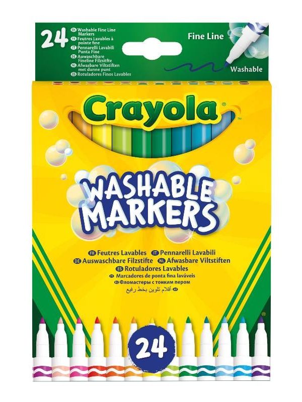 Crayola - 24 pennarelli punta fine super lavabili