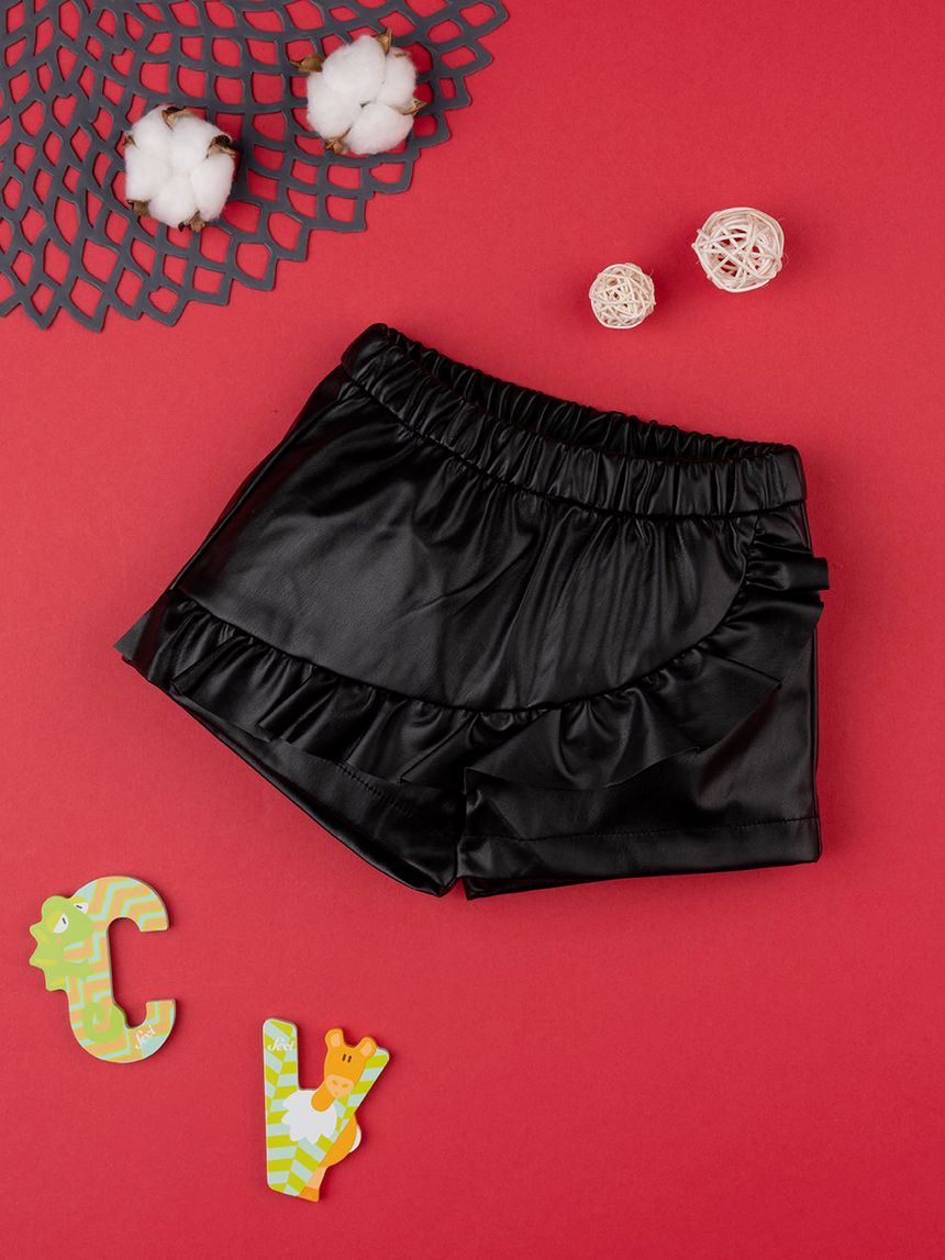 Short bimba finta pelle black