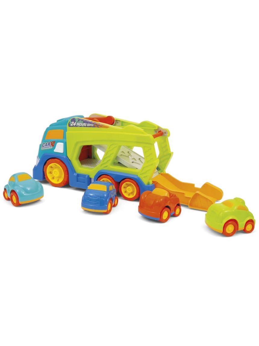 Transporter truck suoni e 4 auto incluse - baby smile