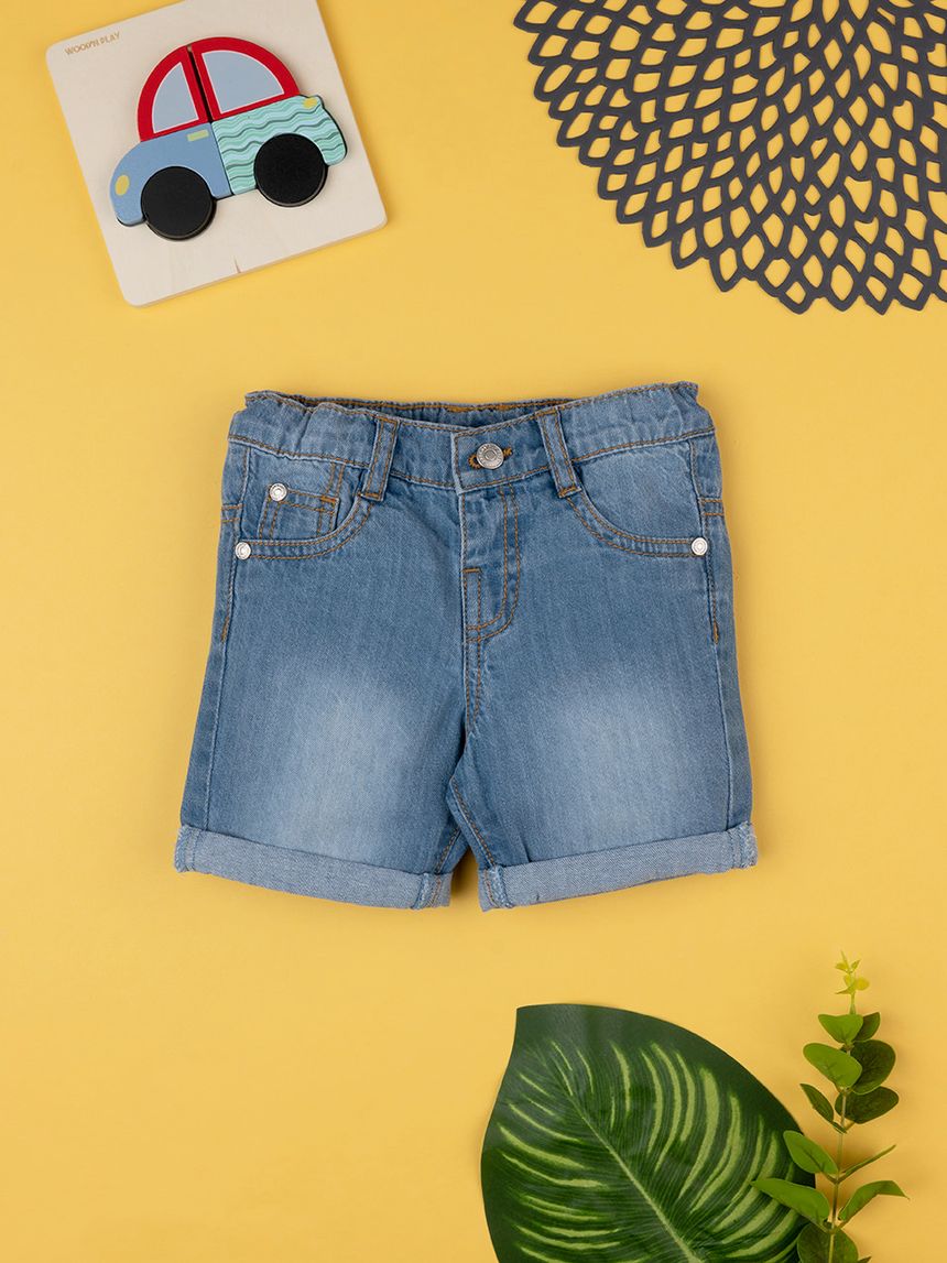 Shorts bimbo blu denim light