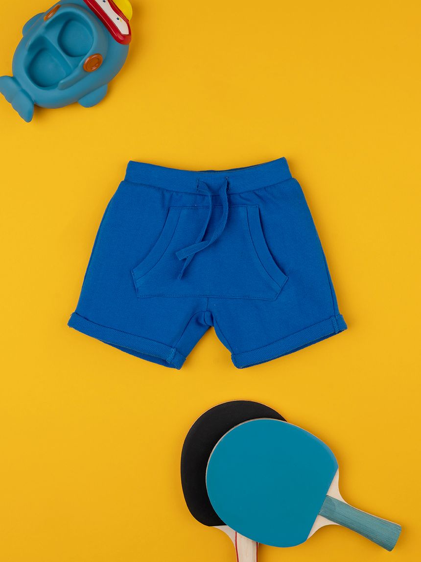 Shorts felpato bimbo blu