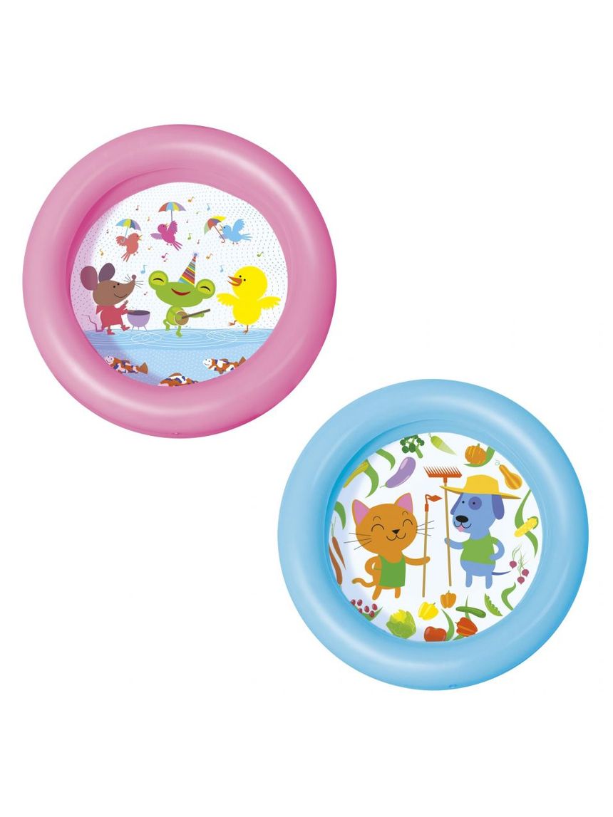 Piscina baby a 2 anelli e fondo disegnato 61x15 cm - 2 colori assortiti - bestway