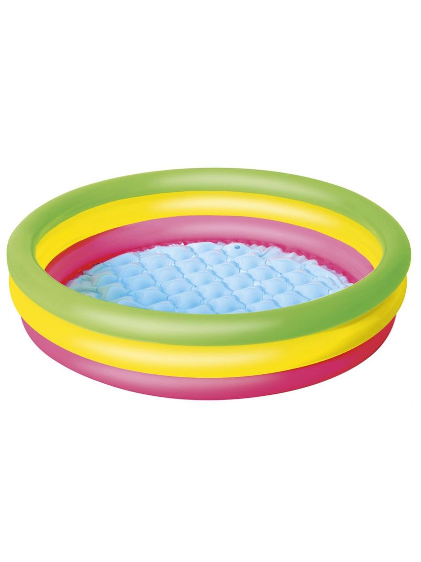 Piscina summer 3 anelli color con fondo gonfiabile 102x25 cm - bestway