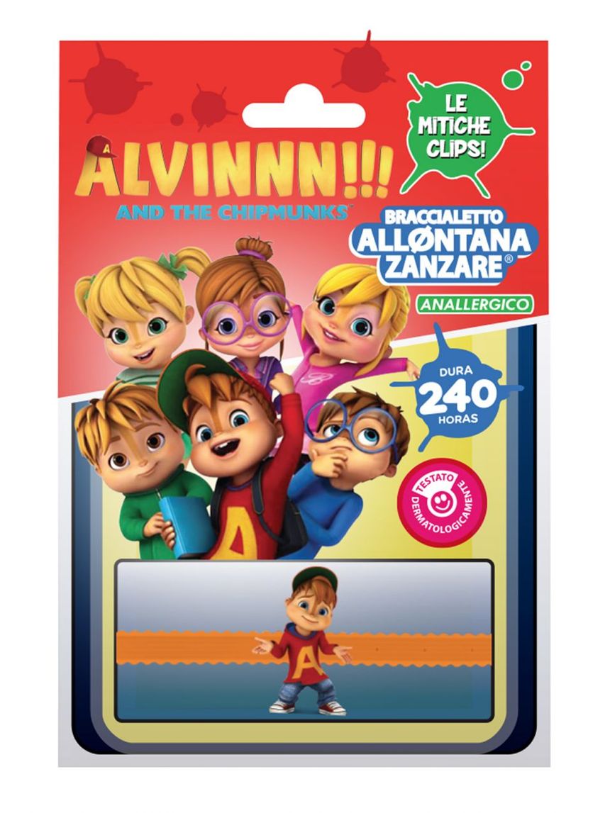 Braccialetto allontana zanzare anallergico alvin and the chipmunks - brand italia