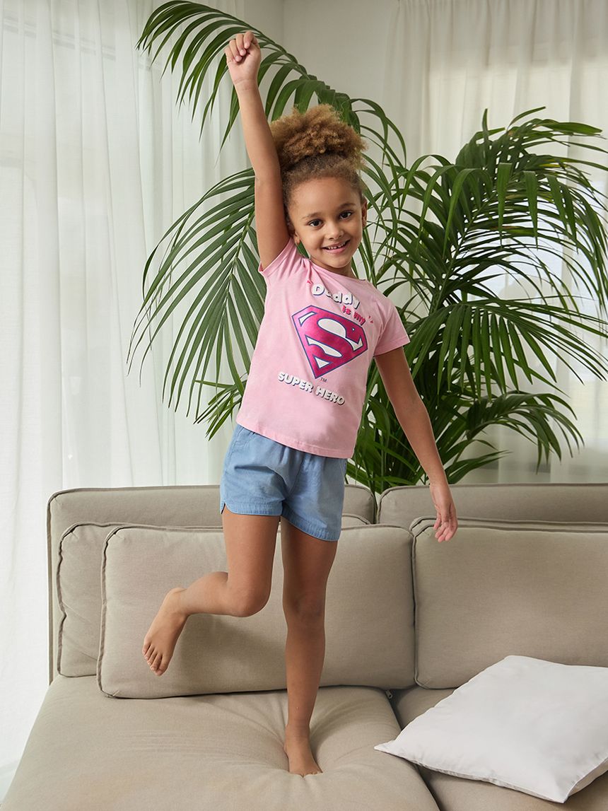 T-shirt jersey bambina "super hero"