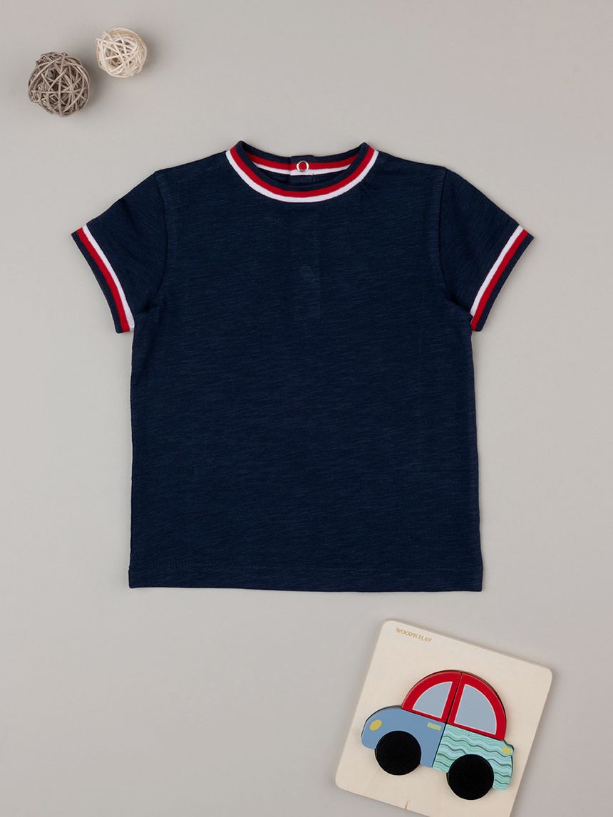 T-shirt bimbo blu maniche corte