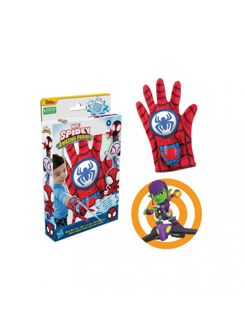 Marvel spidey e i suoi fantastici amici: guanto ad acqua e ragnatele di spidey 3+ anni - hasbro
