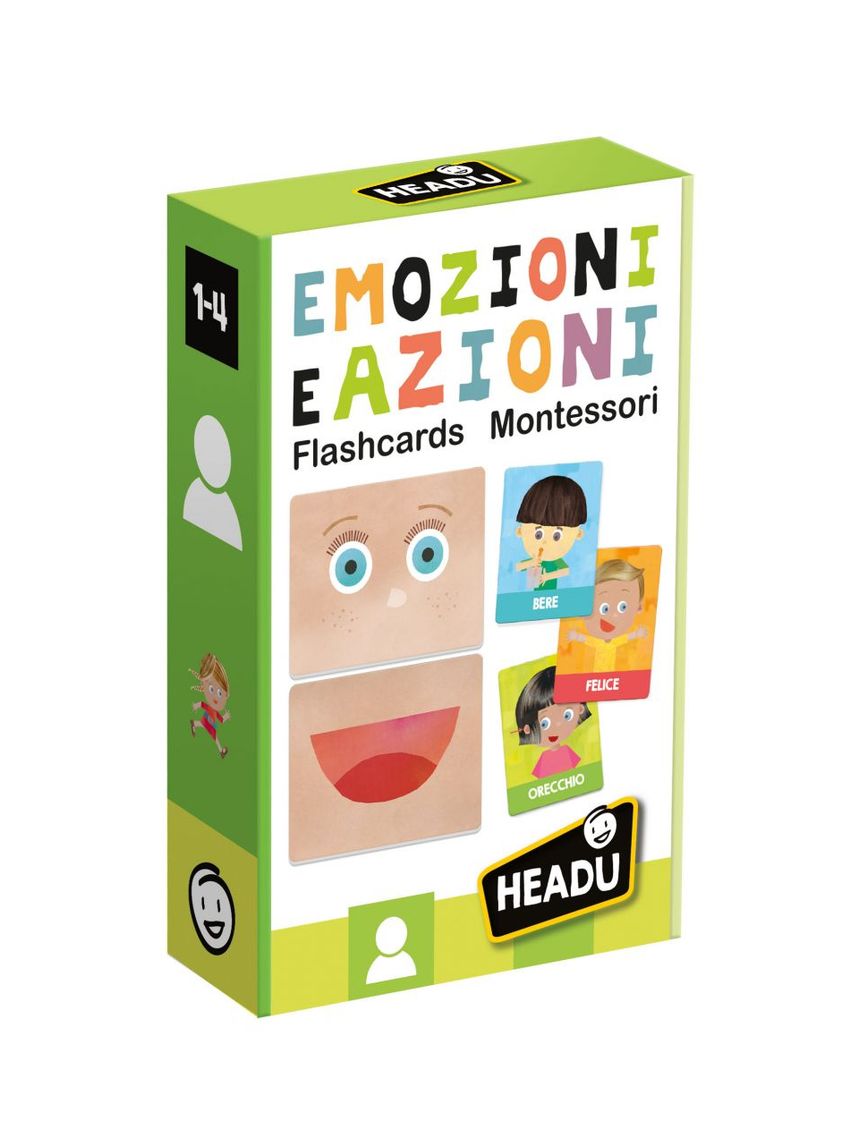 Flashcards montessori emozioni e azioni. per sviluppare autonomia e personalità 1/4 anni - headu