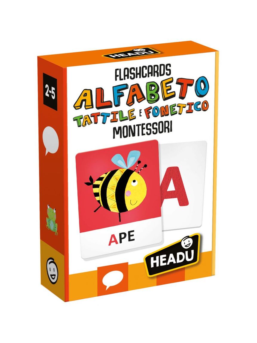 Flashcards alfabeto tattile e fonetico montessori. leggi tocca e ascolta 2/5 anni - headu