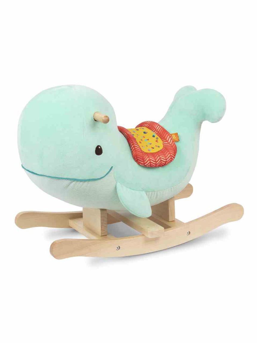 Whale rocker balena a dondolo in legno 18+ mesi - b. toys