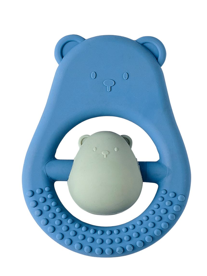 Sonaglio dentizione in silicone azzurro e verde - nattou