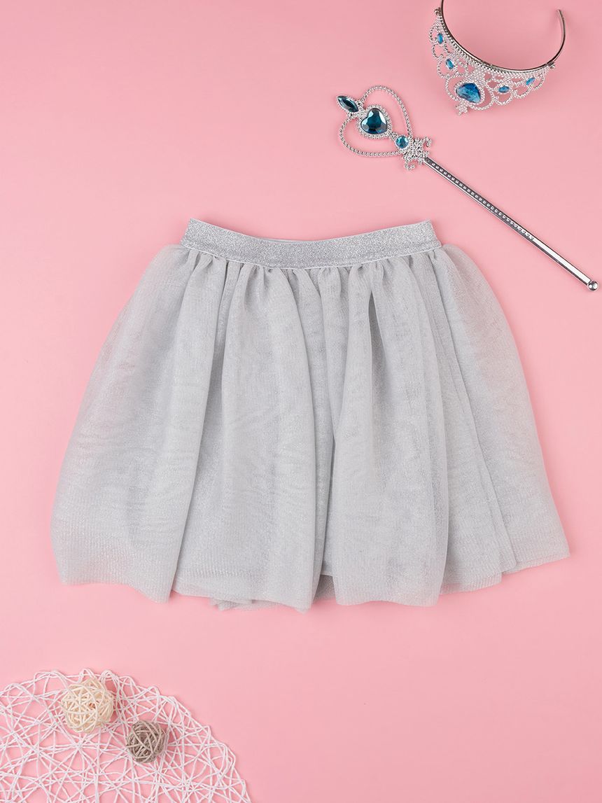 Gonna tulle bimba grigia