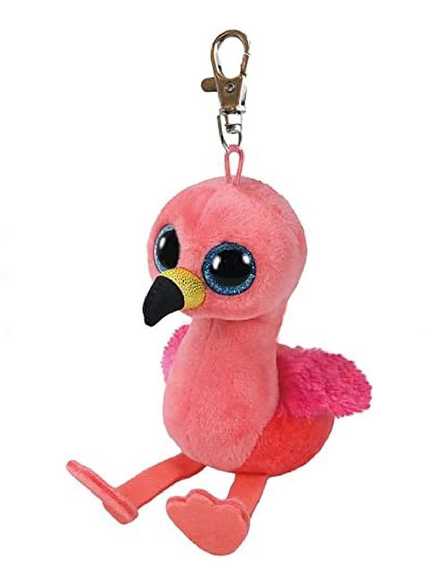 Anello porta chiavi di peluche - beanie boos clips - fenicottero gilda - ty