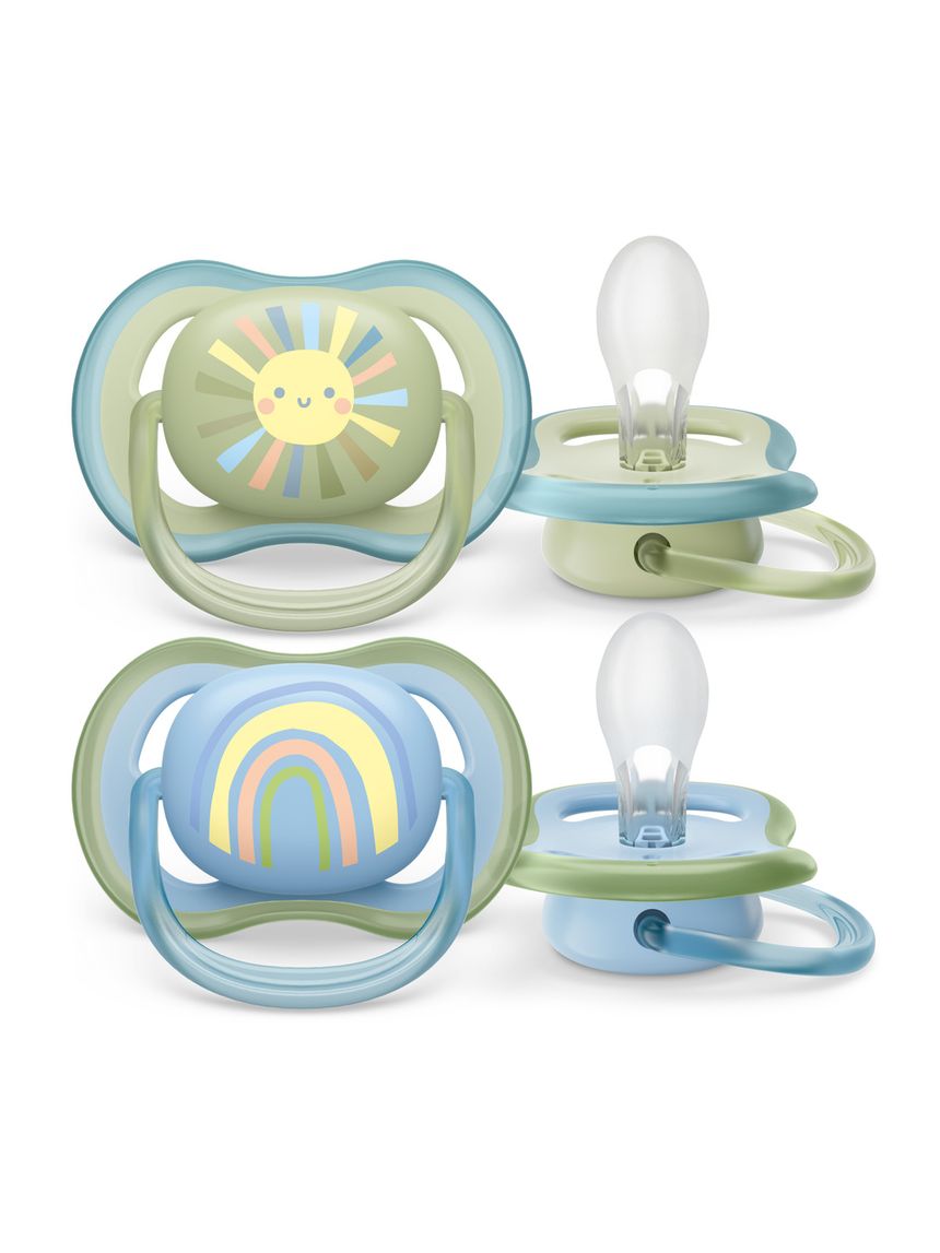 2 ciucci ultra air 0-6 mesi colore blu/verde - philips avent