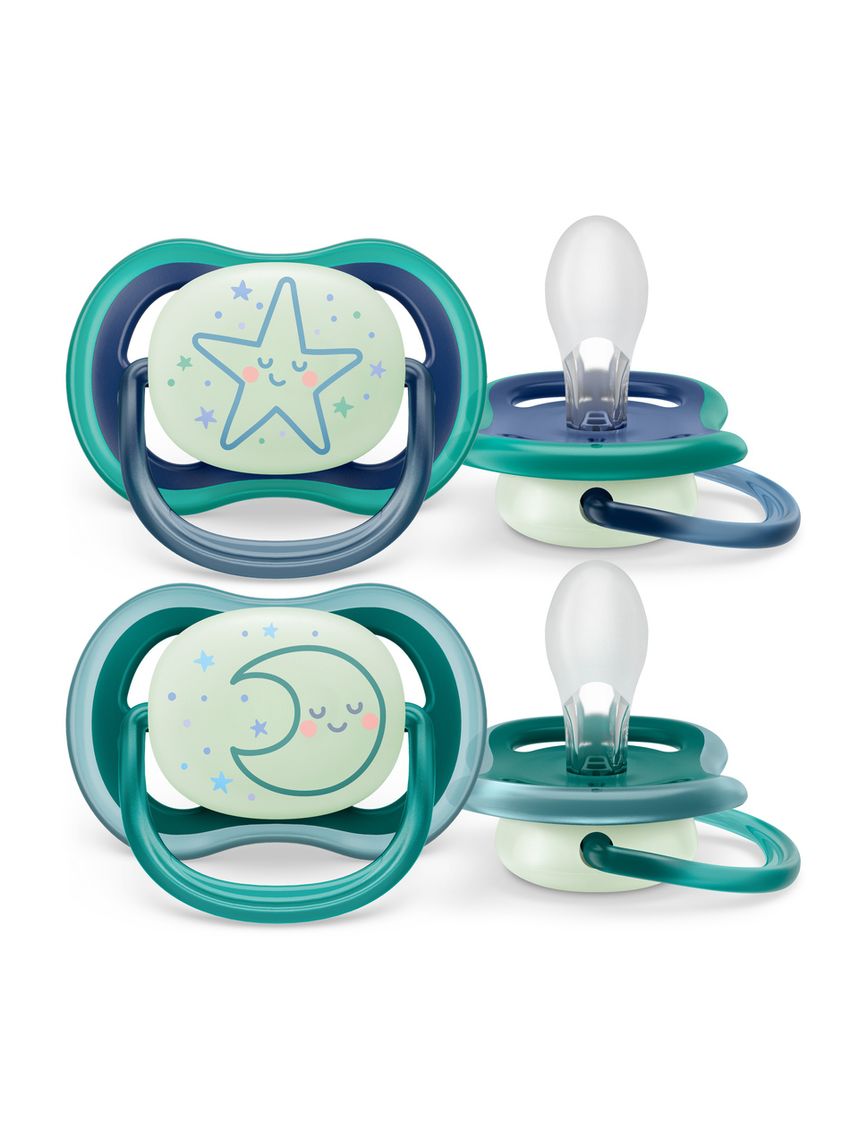 2 ciucci ultra air night time 6-18 mesi decorazione stella/luna - philips avent