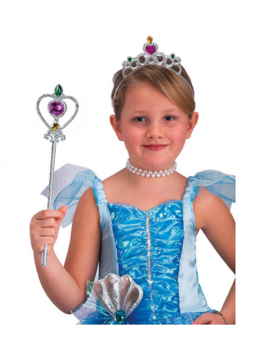 Set principessa argento con corona e scettro - carnival toys