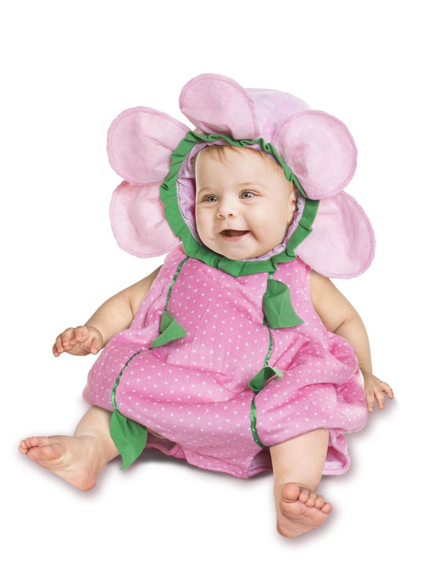Costume fiorellino baby rosa 1 anno - carnaval queen