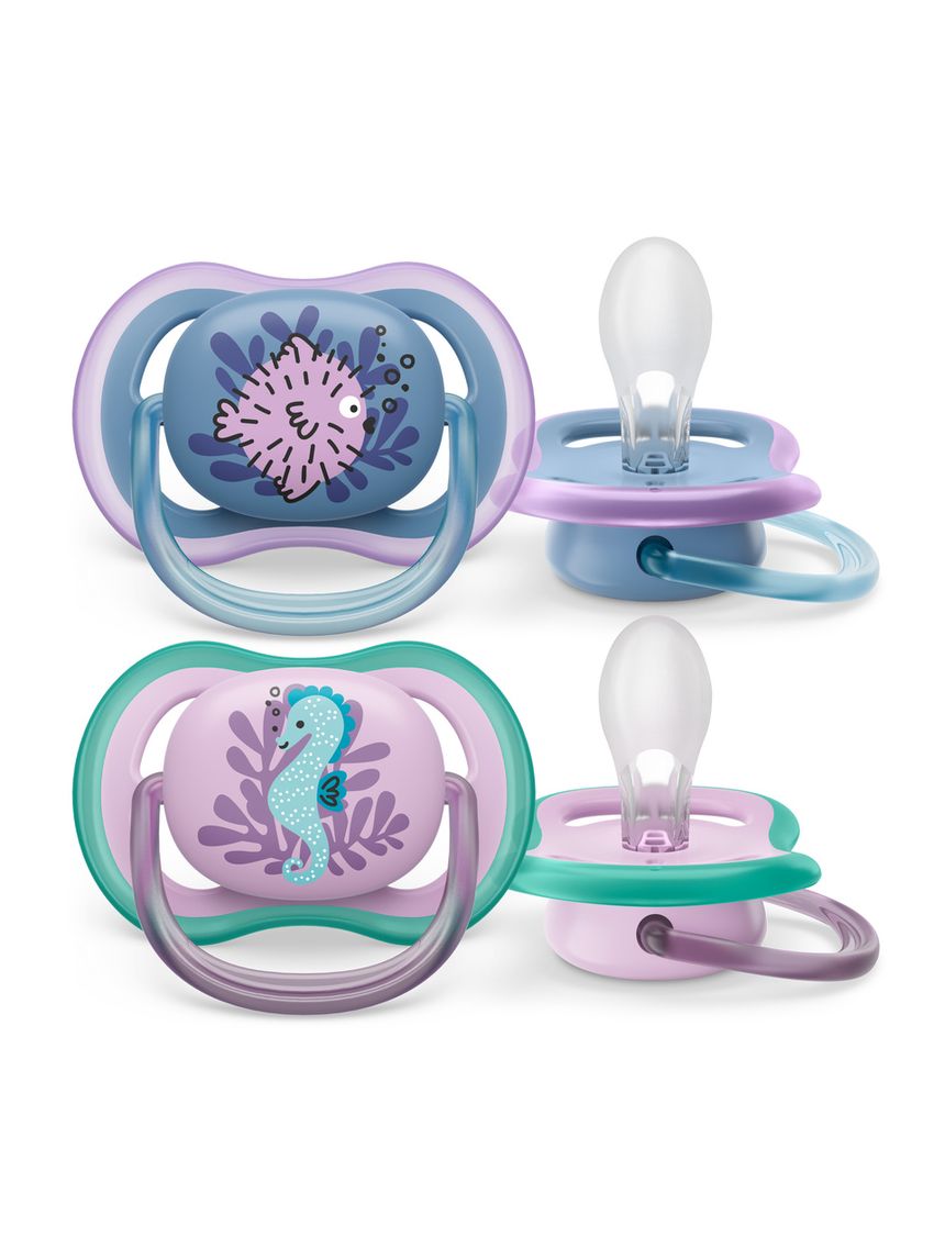 2 ciucci ultra air 6-18 mesi colore blu/rosa - philips avent