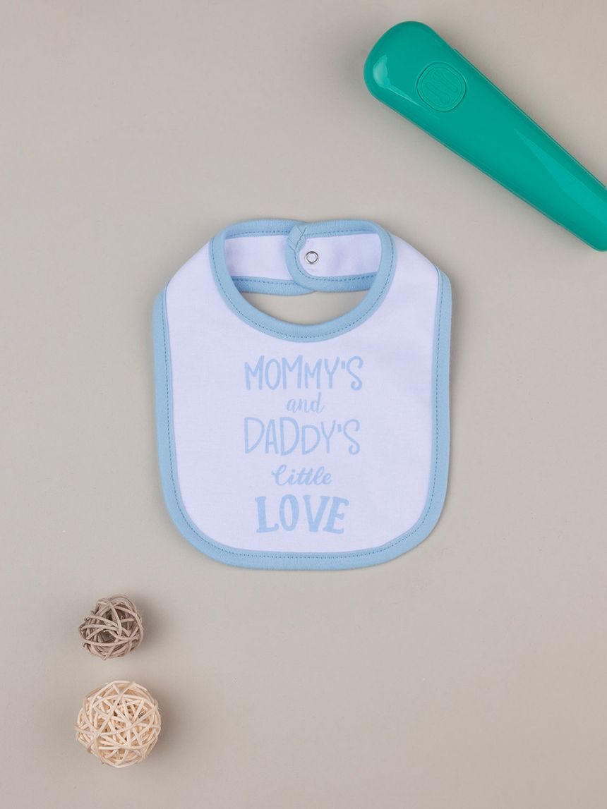 Bavaglino azzurro con stampa