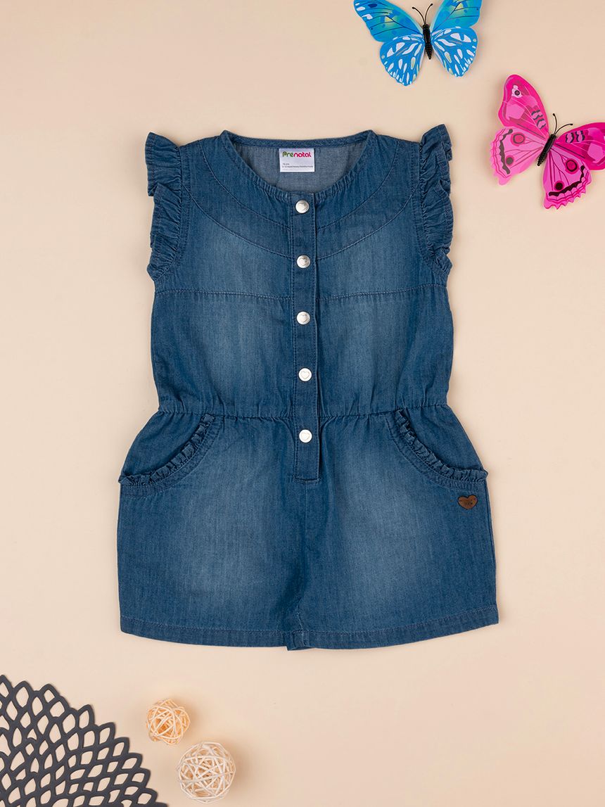 Tuta corta denim bimba