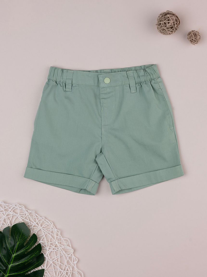 Shorts popeline bimbo verde