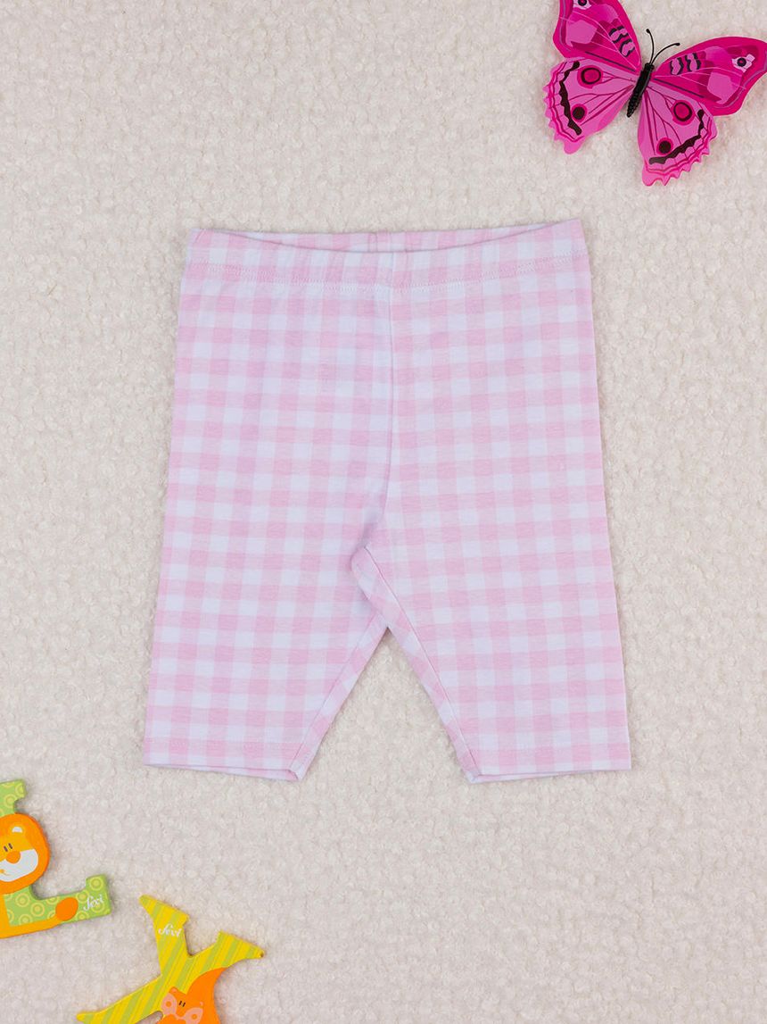 Legging bimba riquadri rosa