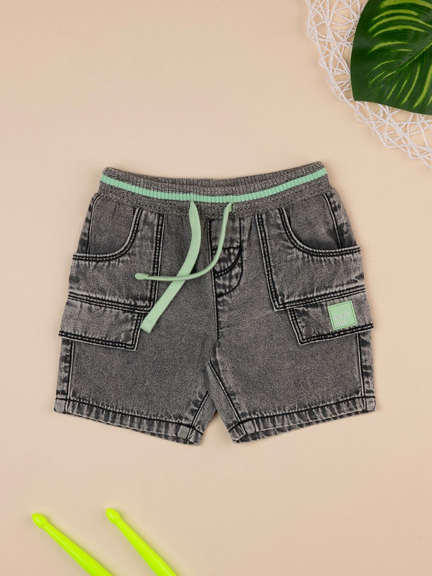 Bermuda bimbo denim grigio