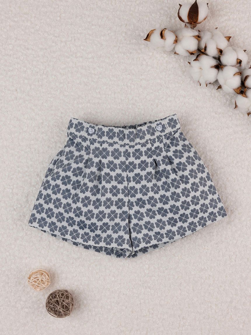 Shorts bambina elegant bianco e blu