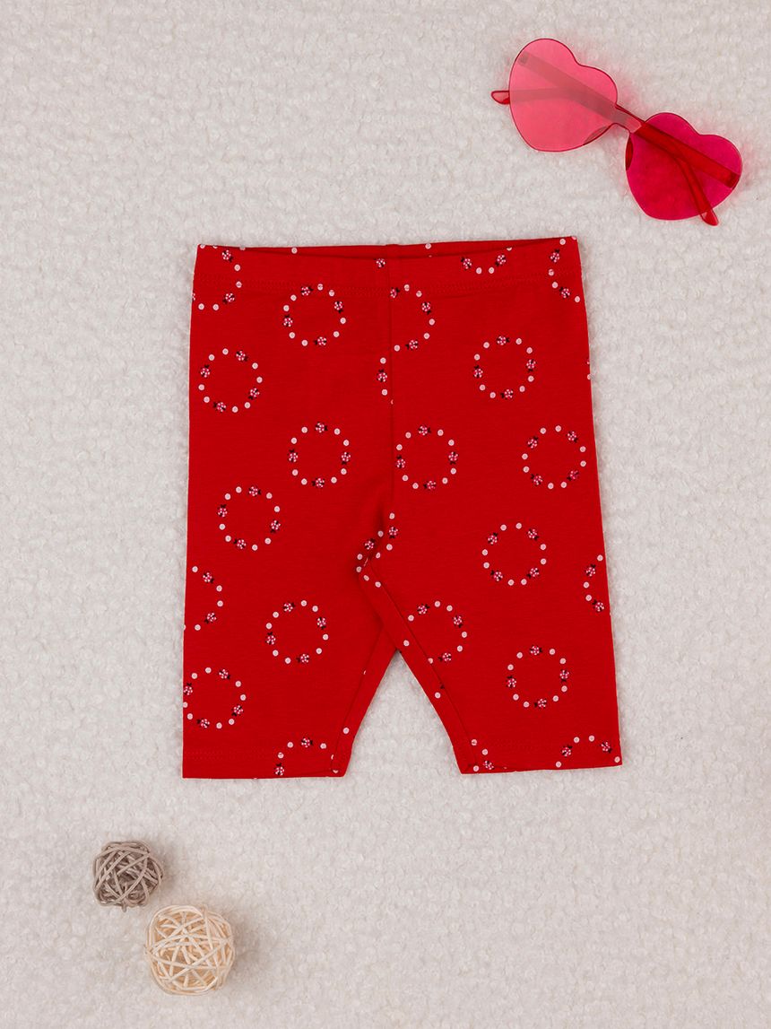 Leggings 3/4 rossi bimba
