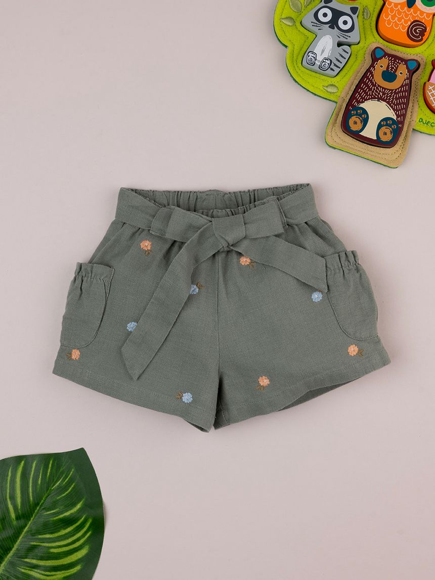 Shorts bimba lino verde