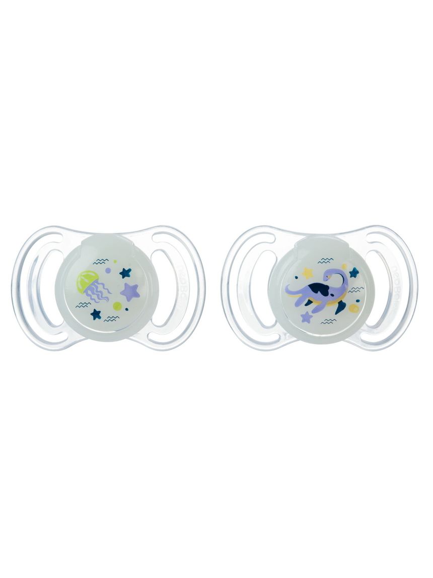 Succhietto anatomico silicone maxi 12m+ glow 2pezzi - neobaby